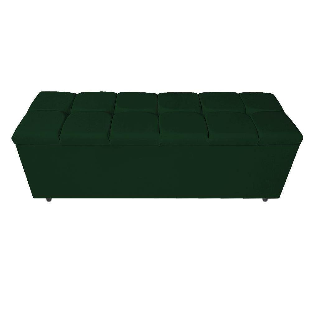 Calçadeira Estofada Manchester 140 Cm Casal Suede Verde
