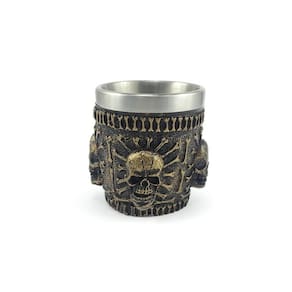 Copo Shot Dose Em Aço Inox Resina Modelo 4 Caveiras