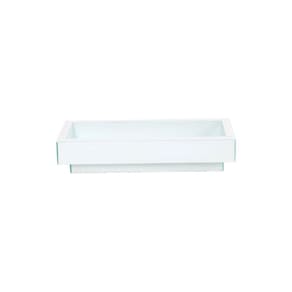 Bandeja Vidro Branco Decoração 50X30 Inova Decor