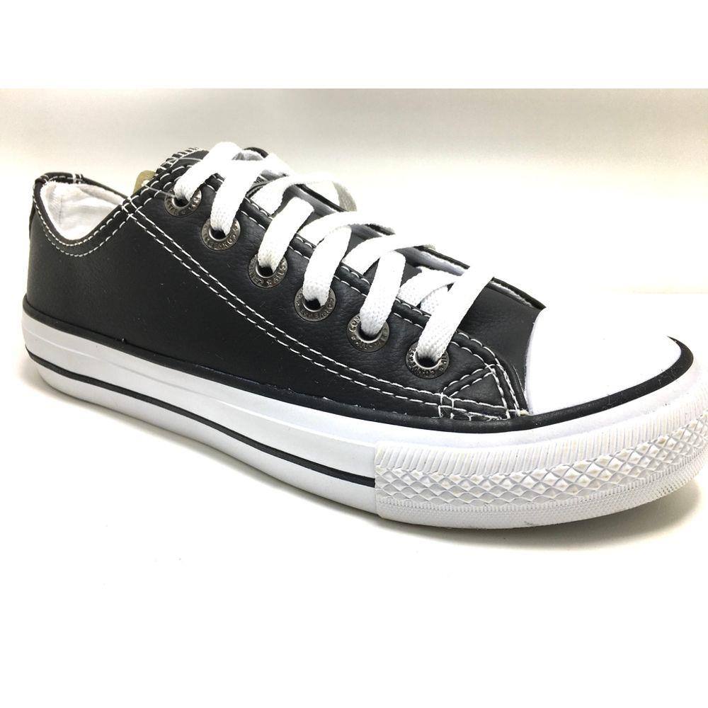 Tenis converse all star couro preto | Casas Bahia