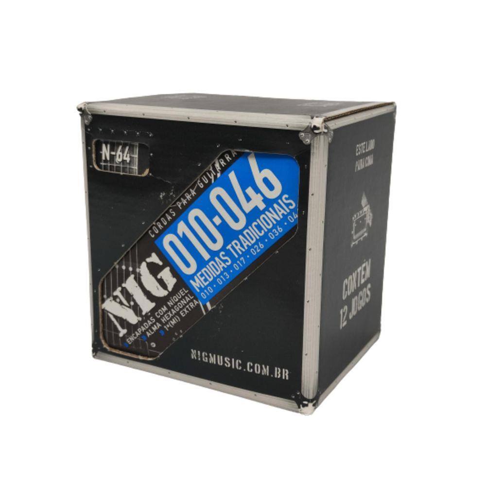 Caixa 12 Encordoamentos Guitarra Nig N64 010