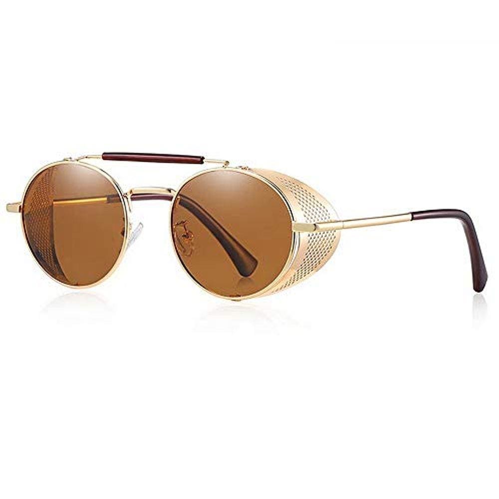 Óculos de Sol Barcur Steampunk Polarizados Anti Reflexo com Proteção uv400 BC8375