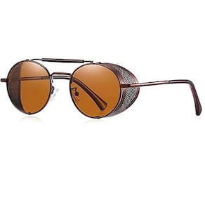 Óculos de Sol Barcur Steampunk Polarizados Anti Reflexo com Proteção uv400 BC8375