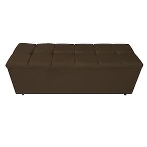 Calçadeira Estofada Manchester 140 Cm Casal Suede Marrom