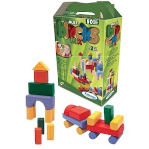 Multi Blocks Mix Colorido Madeira 50 Peças Xalingo 52832