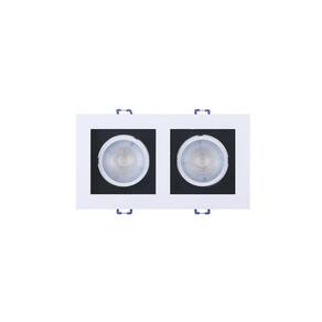 Spot de Led Recuado Taschibra Frame 2xMR16 Quadrado 10W Bivolt 6500K Luz Branca