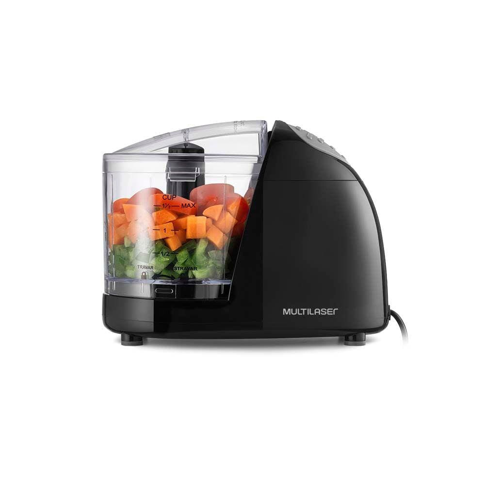 Mini Processador Alimentos 350ml Lâmina Aço Inox Triturar Moer Pulsar 127V 100W Multilaser Gourmet