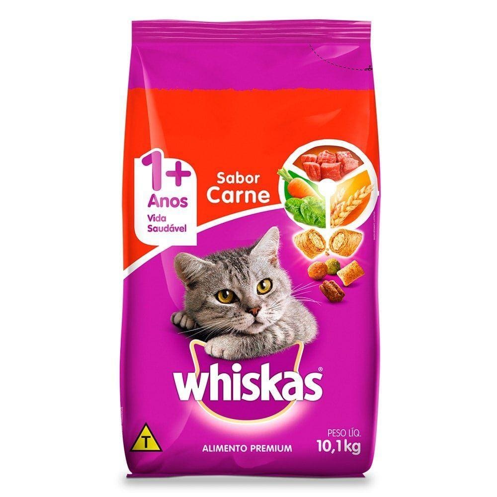 Ração para Gato Whiskas Premium Carne com Delicrocs 10,1Kg