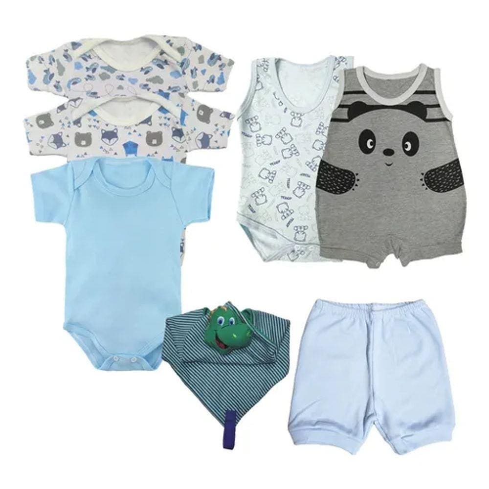 Kit Roupa De Bebê 7 Peças Conjunto Verão Menino Menina