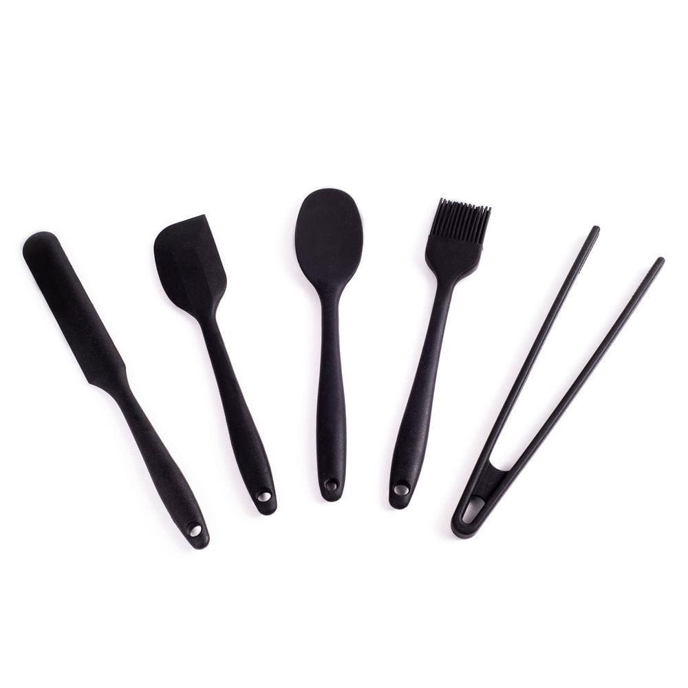 Kit de Utensílios de Silicone com 5 peças Preto - OIKOS