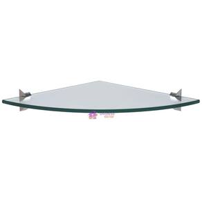 Prateleira Canto Glass 25x25cm 8mm de Vidro com Suporte Injetado Tramontina