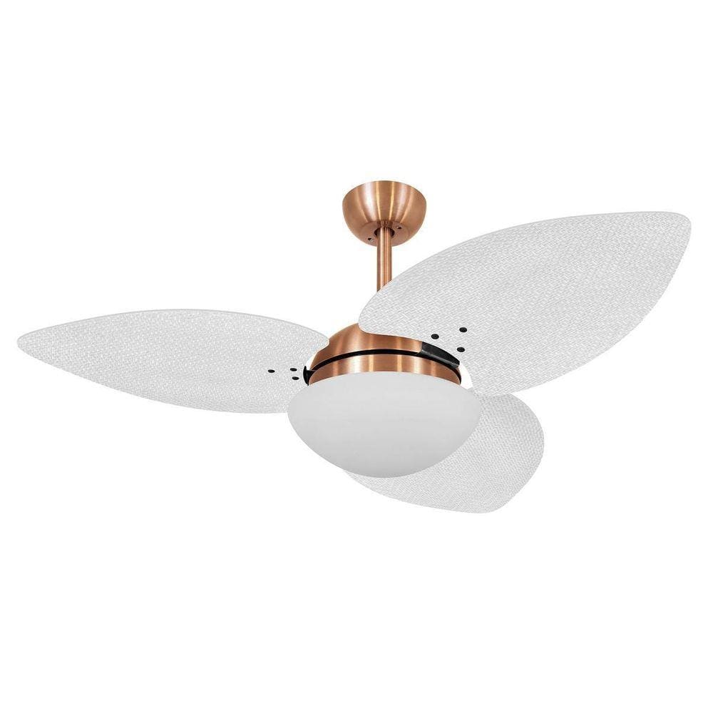 Ventilador De Teto Vd42 Dunamis Cobre 3P Rattan Branca 110V