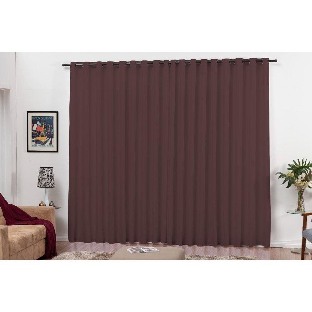 Cortina Oxford 3M Decoração Sala Quarto Tabaco Para Varão