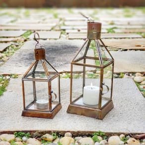 Kit 2 Lamparina Lanterna Marroquino Decorativas Castiçal