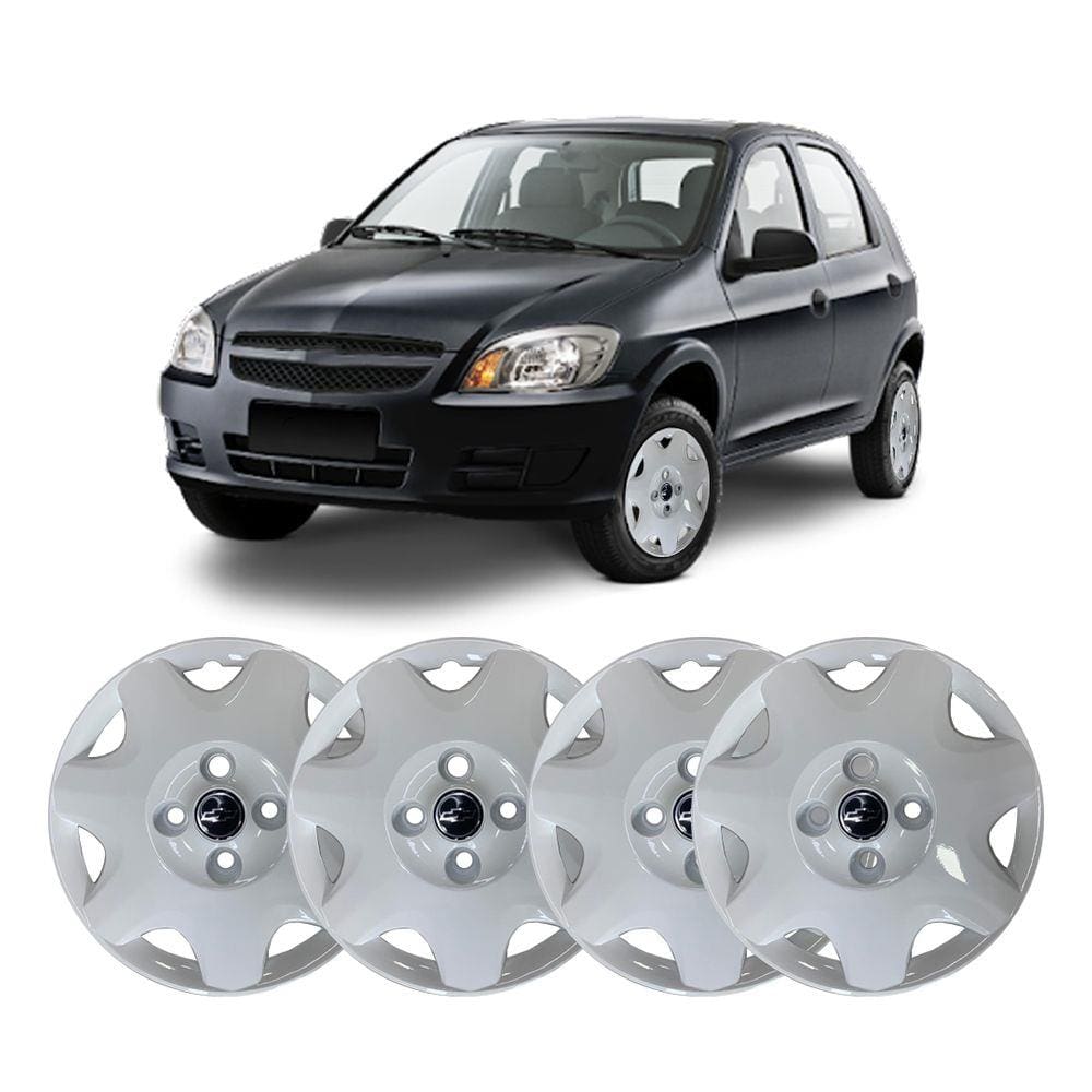 Calota Aro Grid 13 Modelo Gm Celta 1999 2000 2001 2002 2003 2004 2005 2006 2007 2008 2009 2010 2011 Branco Jogo
