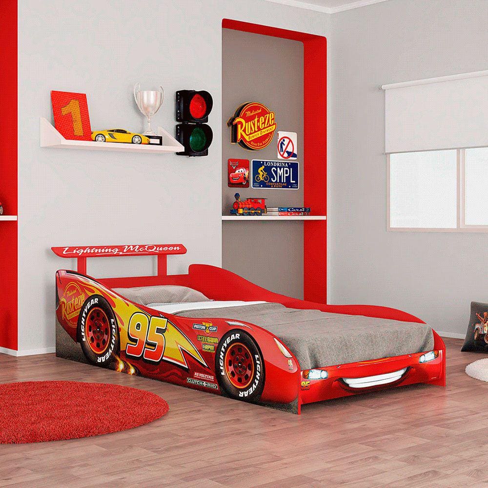 Cama Infantil Carro De Corrida 0,70 azul - Vitamov 0501012 - Camas - Quarto