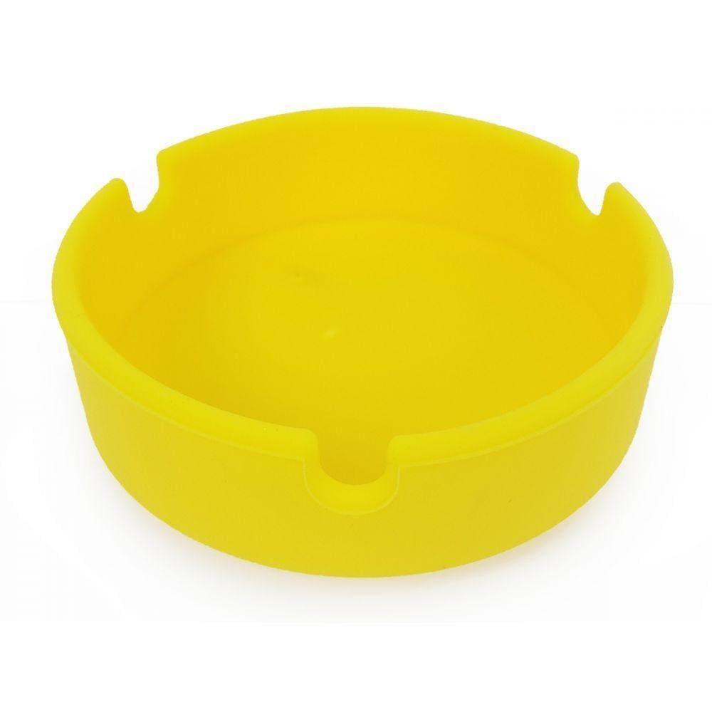 Cinzeiro Silicone Redondo Não Queima Não Quebra Amarelo
