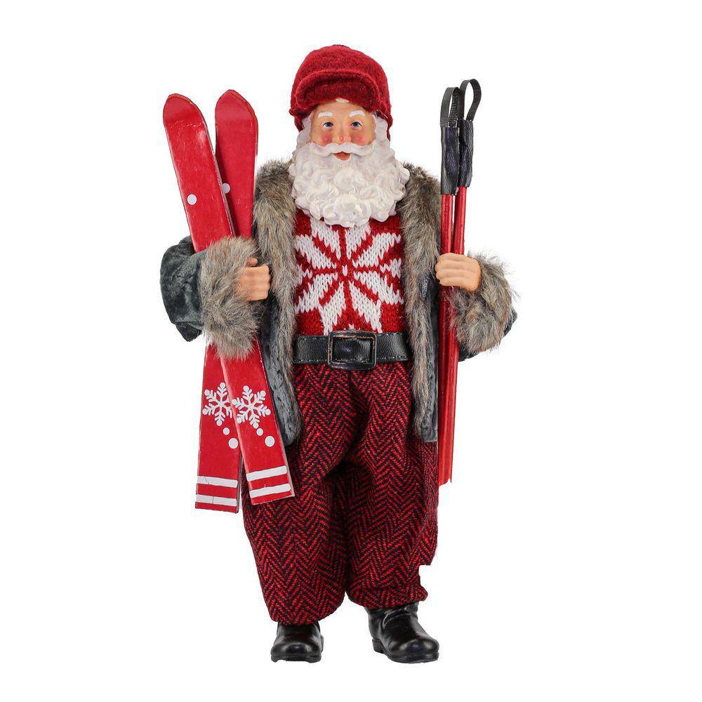 Boneco Natal Papai Noel Esquiador 27cm