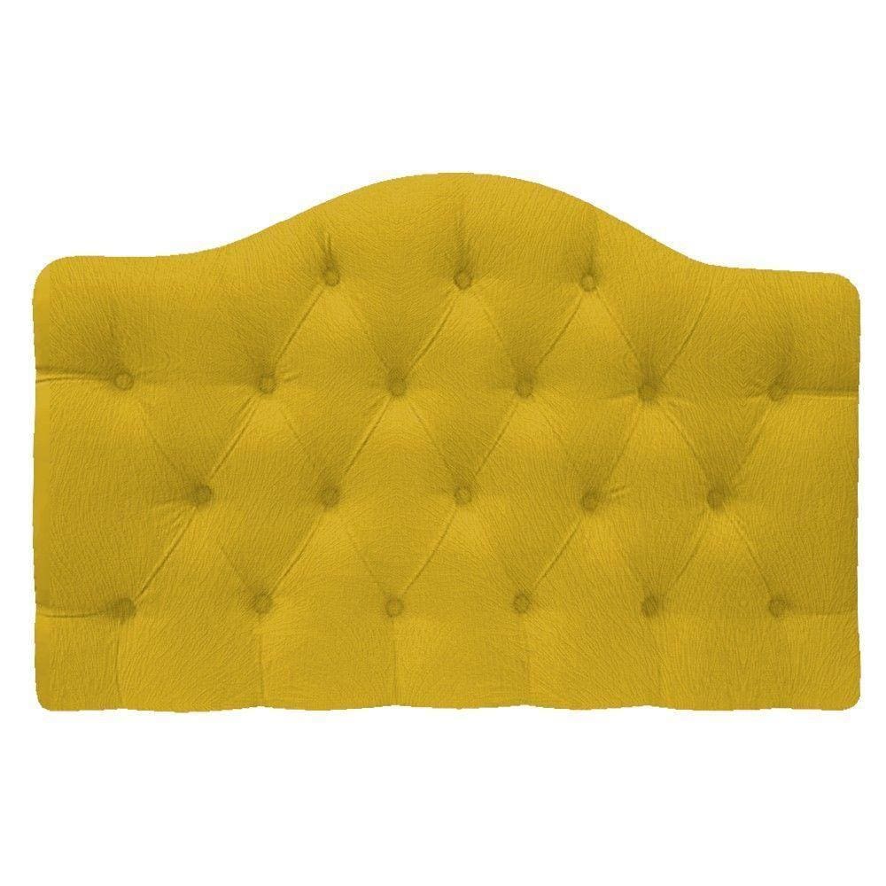 Cabeceira Suspensa Imperatriz 140 Cm Casal Suede Amarelo