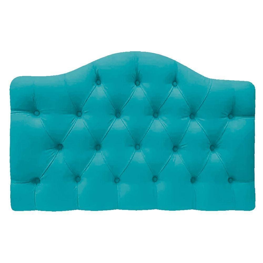 Cabeceira Suspensa Imperatriz 140 Cm Casal Azul Turquesa