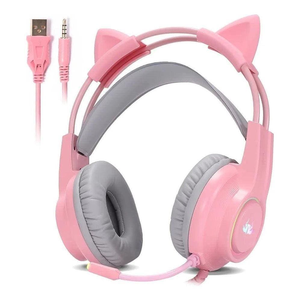 Fone Ouvido Headphone Orelha Gatinho Led Gamer Sem Fio