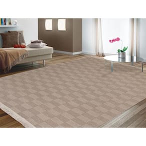 Tapete Grande Sala 100% Algodão 2M X 1,4M Atenas Bege/Cru