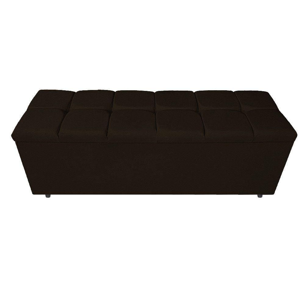 Calçadeira Estofada Manchester 140 Cm Casal Corano Marrom