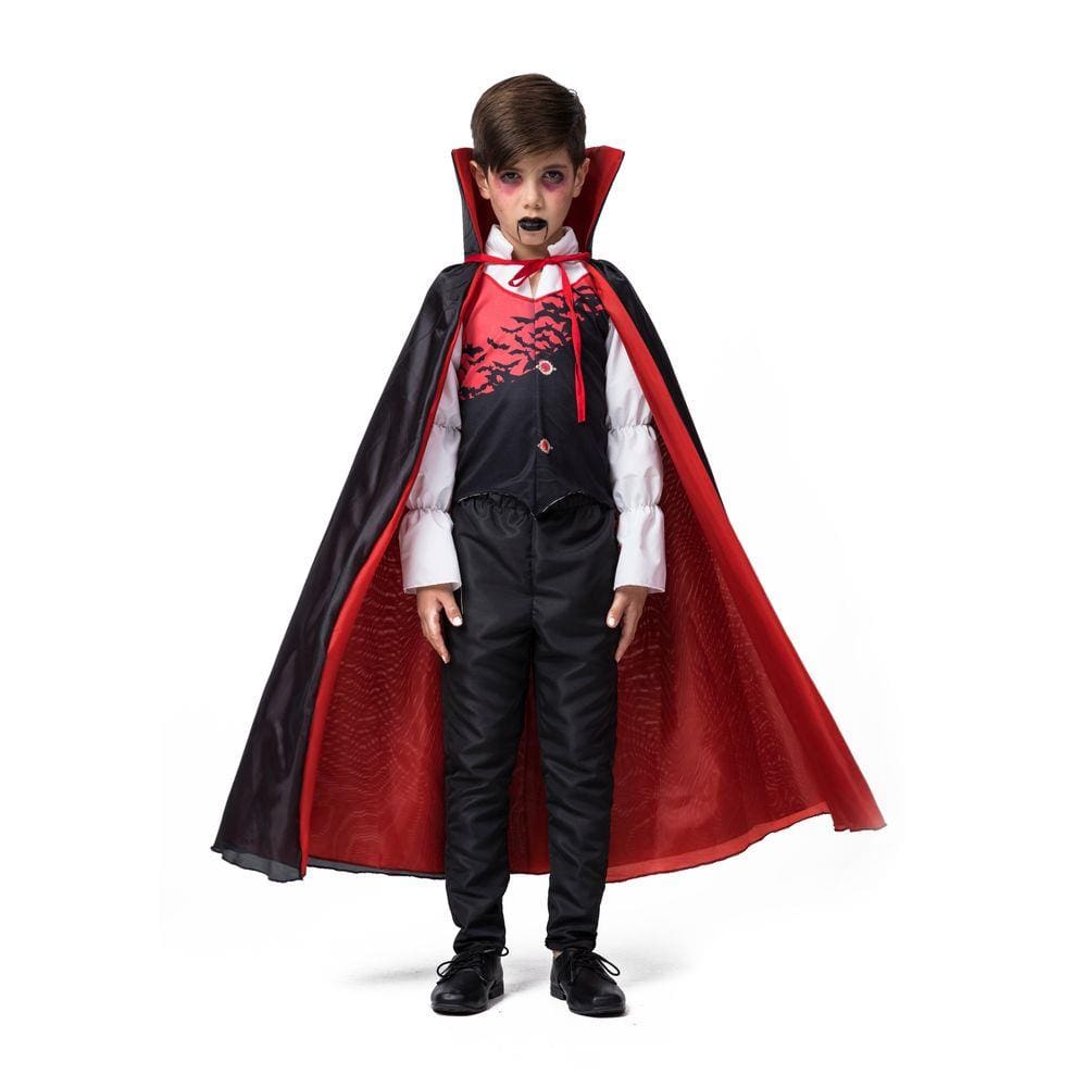 Fantasia de Halloween Masculina Adulto Vampiro de Luxo Com Capa e