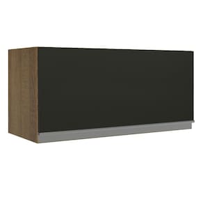 Armário Aéreo de Cozinha Madesa Glamy 70 cm 1 Porta Basculante - Rustic/Preto