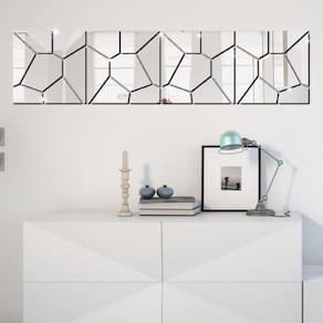Espelho Decorativo Geométrico Em Acrílico Sala Quarto