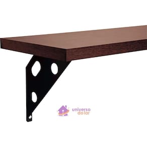 Prateleira com Suporte Metálico Elite New Fine 60x25cm 15mm em Madeira Tabaco Pinus Tramontina