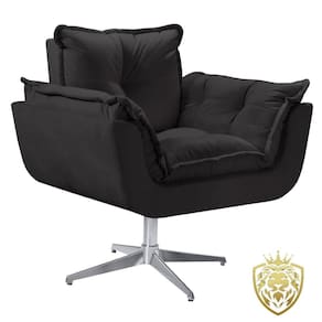 Poltrona Opalla Giratória Alumínio Suede D Salla
