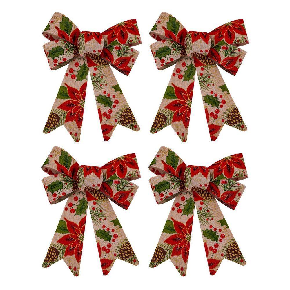 Kit Laço Gigante Decorado Natal Bico de Papagaio e Pinhas 45cm 4 Peças - Magizi Kit Laço Gigante Decorado Natal Bico de Papagaio e Pinhas 45cm 4 Peças - Magizi