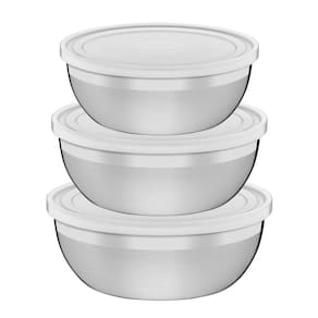 Jogo de Potes Tramontina Freezinox em Aço Inox com Tampa Plástica 3 Peças Tramontina