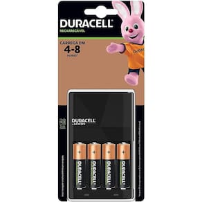 Carregador De Pilhas Com 4 Pilhas Aa, Duracell