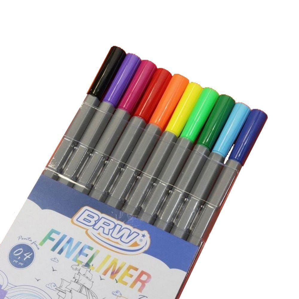 Caneta BRW Fineliner 0.4 10 cores