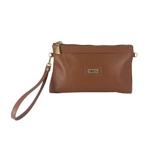 Bolsa Carteira Clutch Topgrife Couro Caramelo
