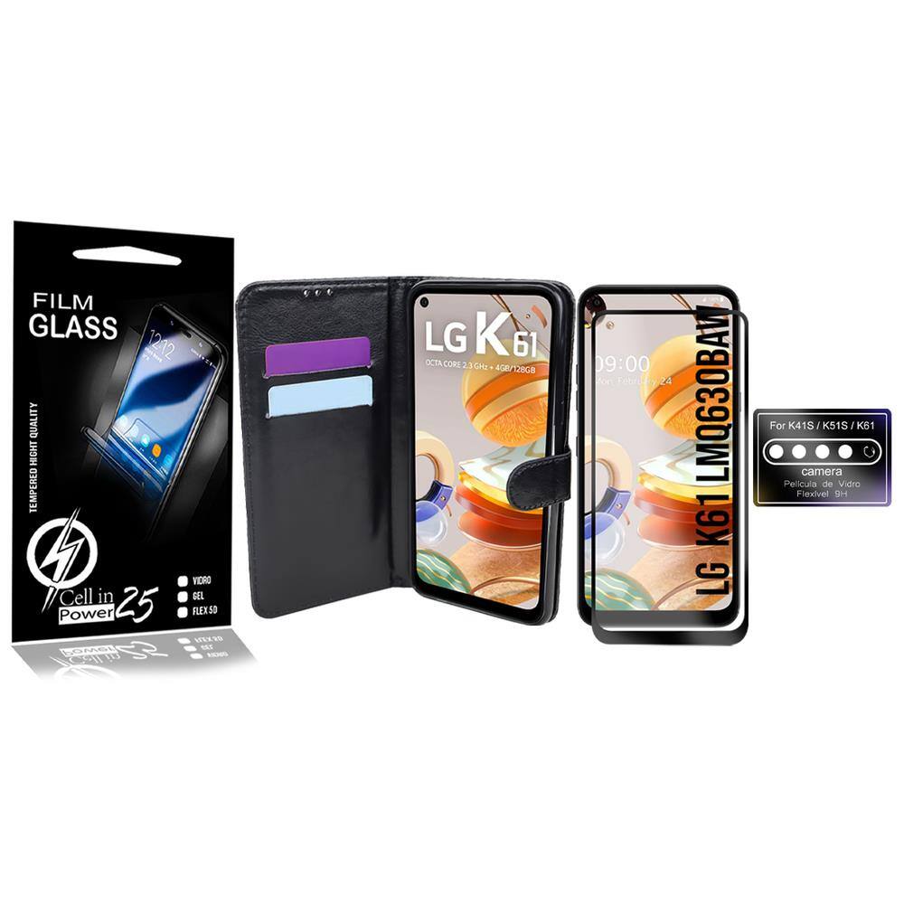 Capa Capinha Carteira Couro Flip Lg K61 com Tela de 6.5\