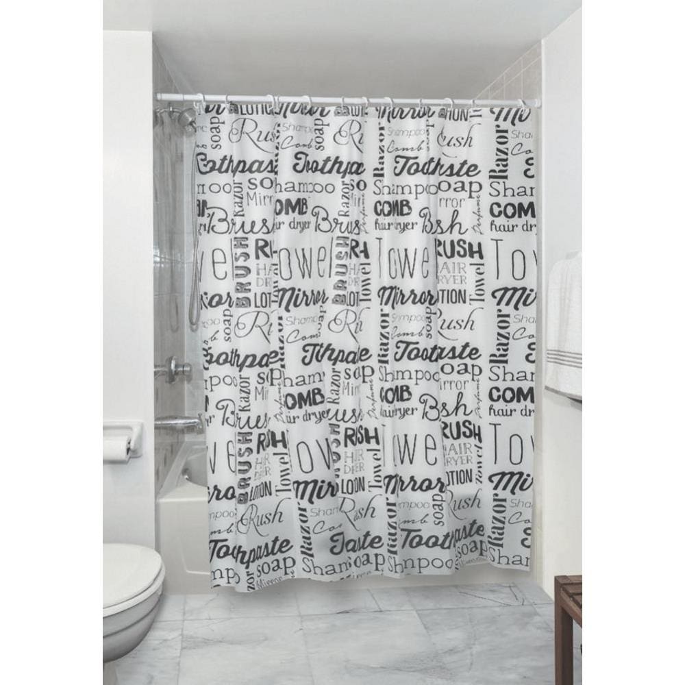 Cortina Para Box De Banheiro 180X180x0,04 Pva Primafer 2701-3 Branca Escrito