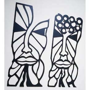 Quadro decorativo casal caretas
