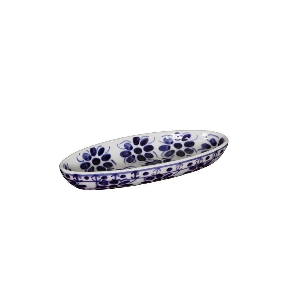 Travessa Oval Mini Feita E Pintada A Mão - 23Cm