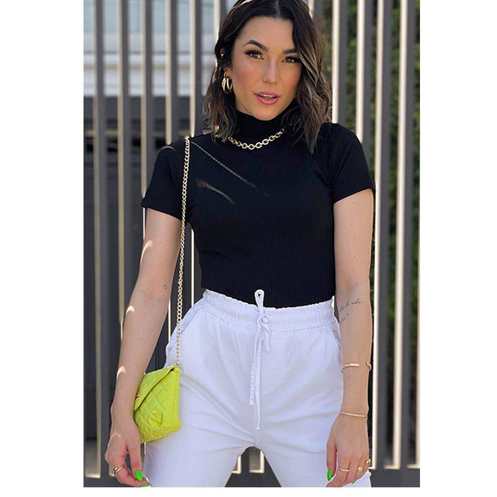 blusa gola choker canelada