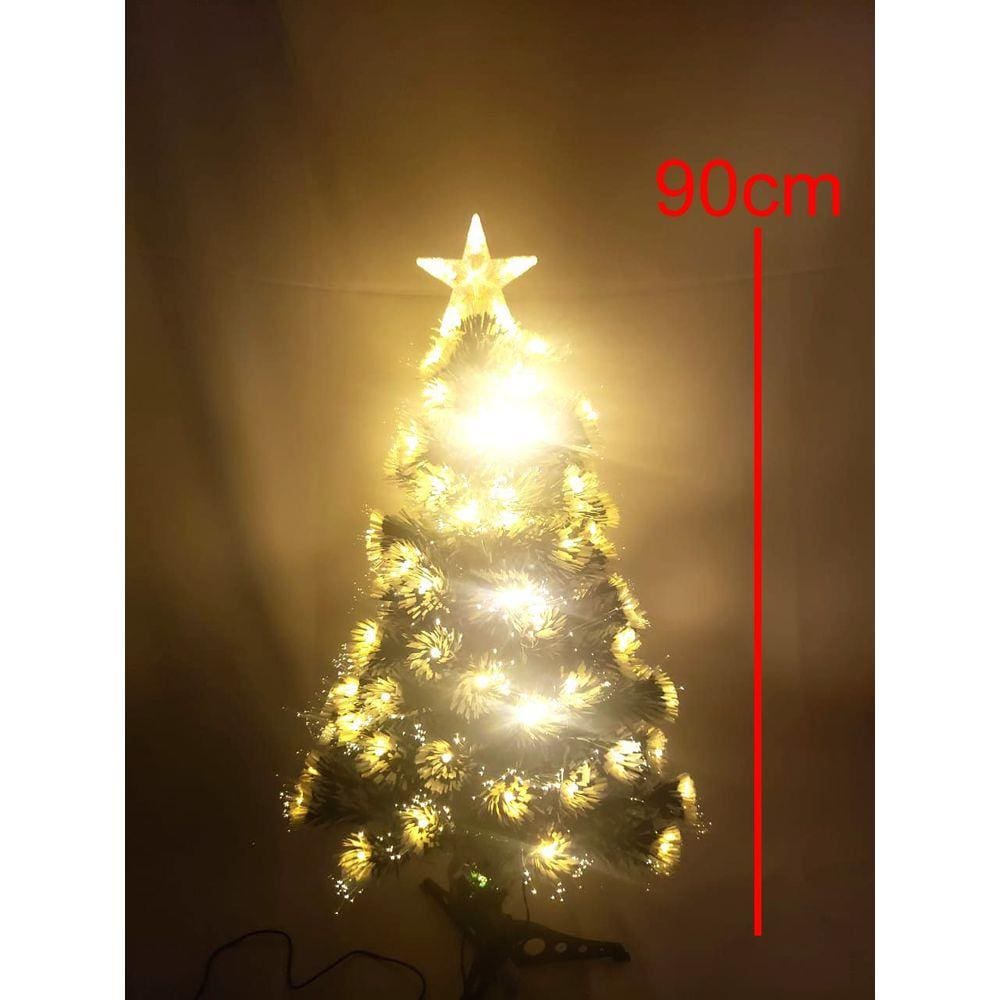 Arvore Natal Fibra Com Estrellinhas 60cm Led Rgb 8 Funçao