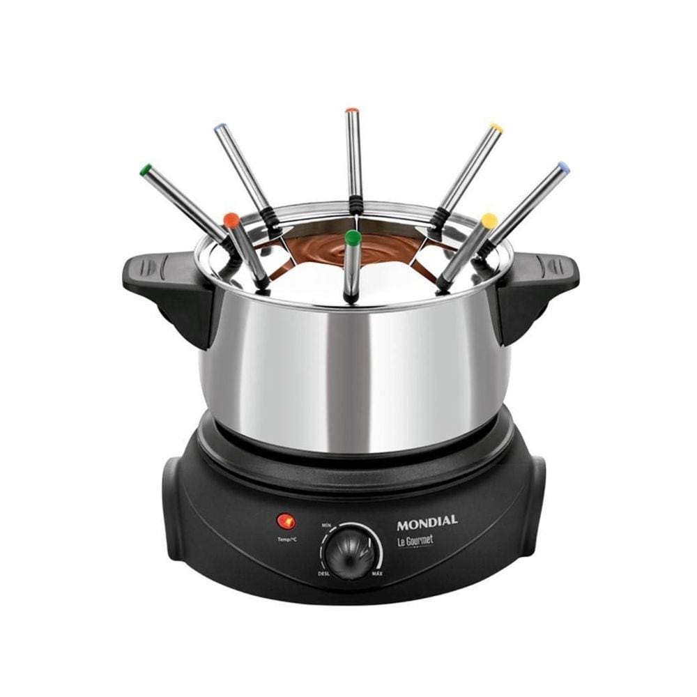 Panela De Fondue Elétrica Mondial Fd02 Aço Inox 110V