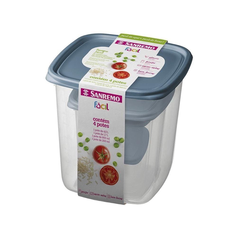 Conjunto De Potes Sanremo 4 Peças