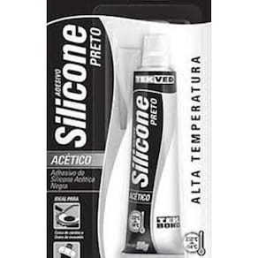 Silicone Acético Alta Temperatura Tekbond 50Gr Preto