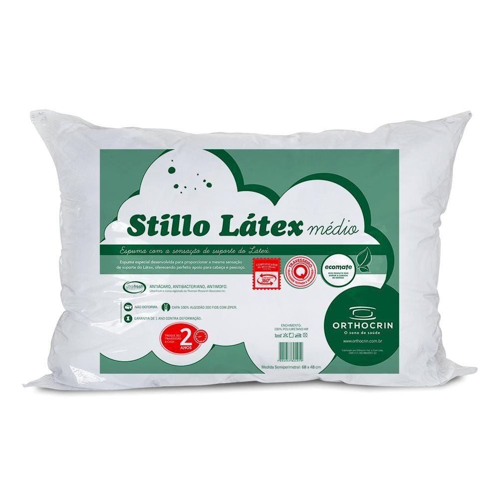 Travesseiro Médio Orthocrin Stillo Látex (48X68X12)