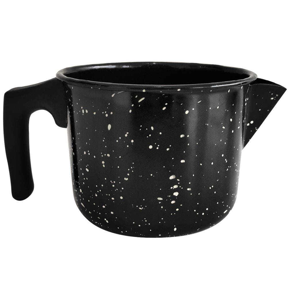 Caneca Ágata Esmaltada Granitada 850ml Fervedor Leiteira Com Bico Direcionador E Alça
