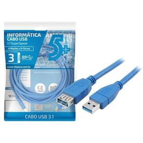 Cabo Extensor Usb 3.1 Alta Velocidade Macho E Fêmea 3 Metros
