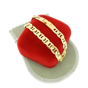 Pulseira Masculina 23Cm 8Mm Largura Folheada Ouro Pl172